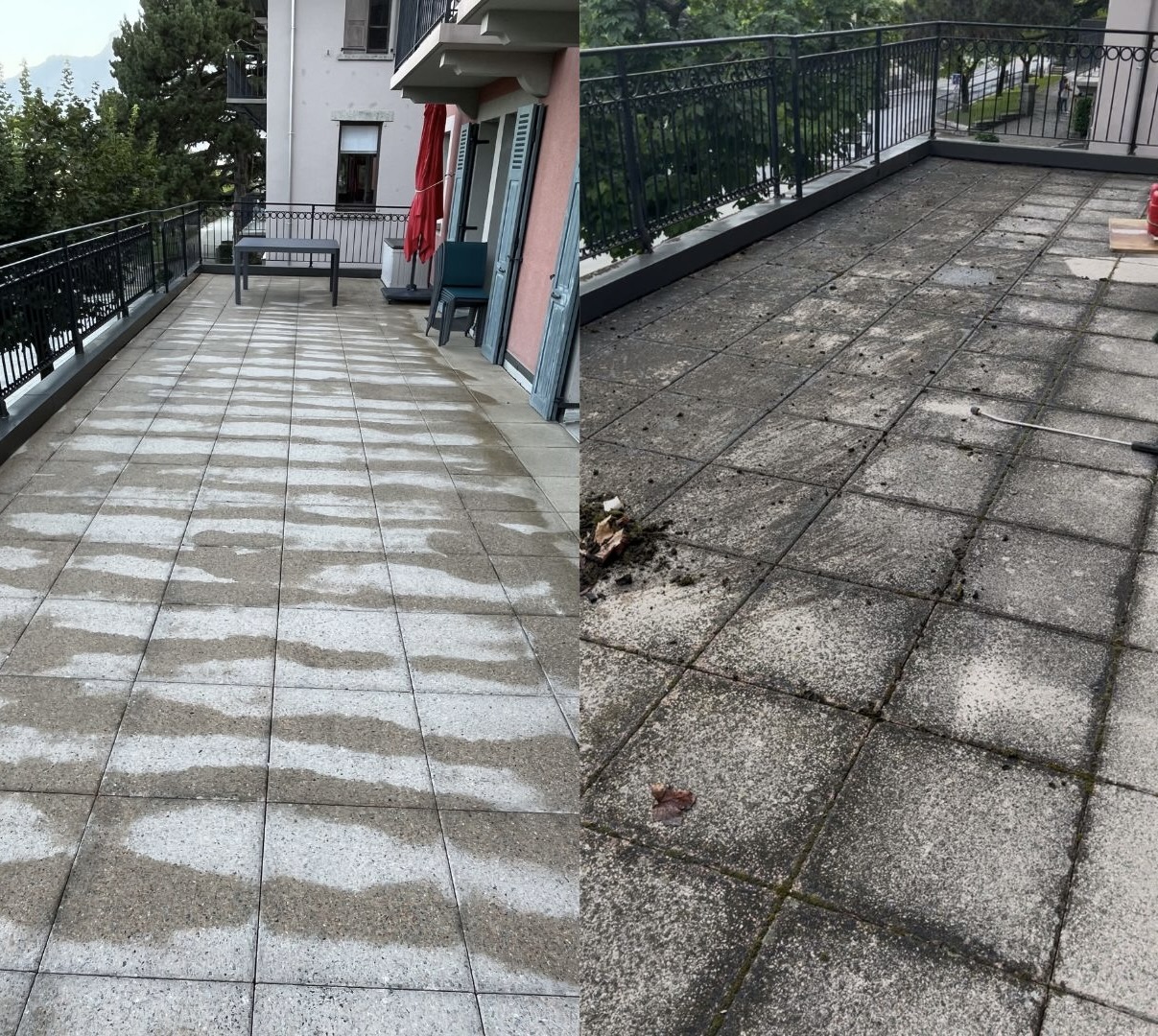 Nettoyage terrasse dallage Genève