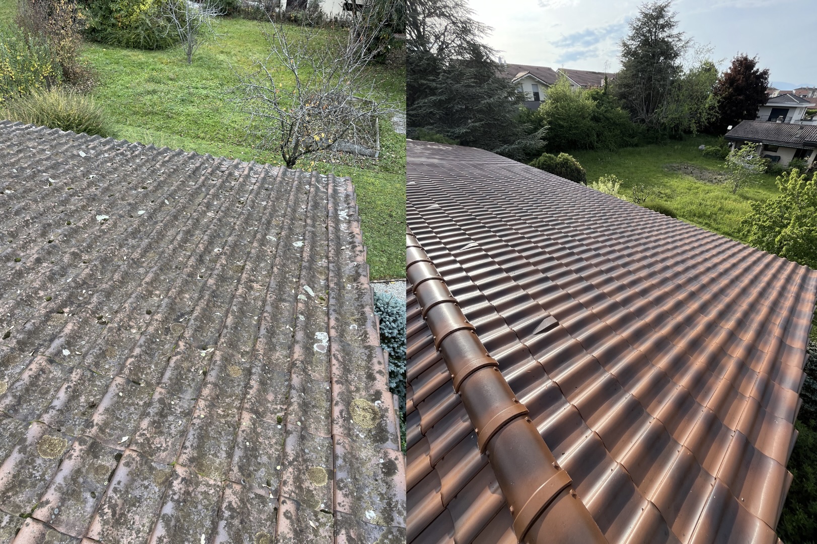 Démoussage toiture vapeur Thonon-les-Bains